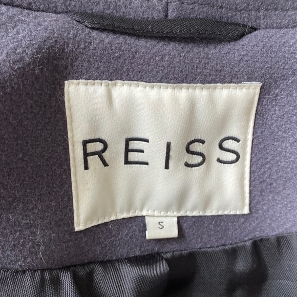 Reiss Jackets & Coats Reiss Uk Brand Fitted And Flared Grey Wool Coat